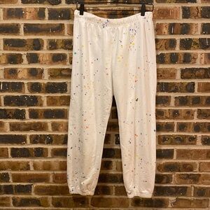 Sub_Urban Riot classic splatter paint dot pattern 100% cotton sweatpants, W’s M